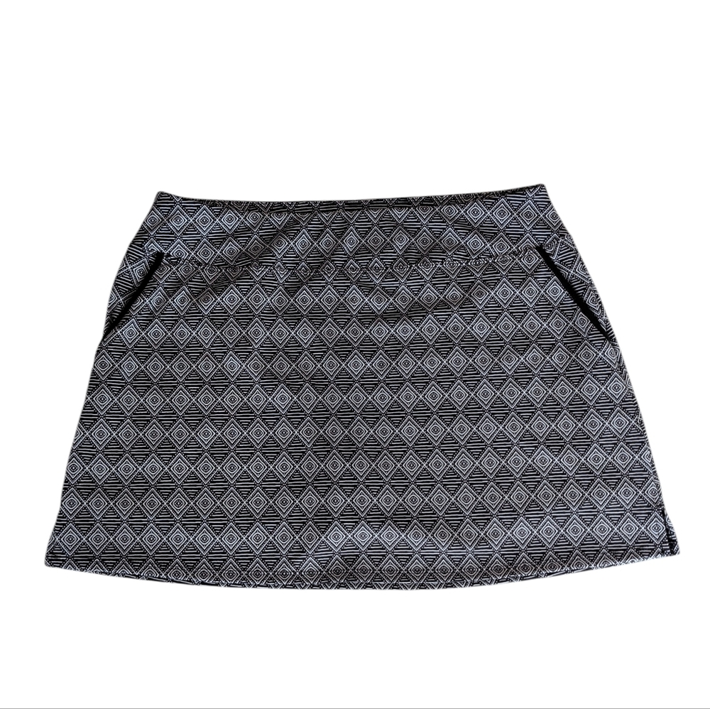 Sigrid Olsen Golf and Tennis Skirt Skort XL White Black Pockets